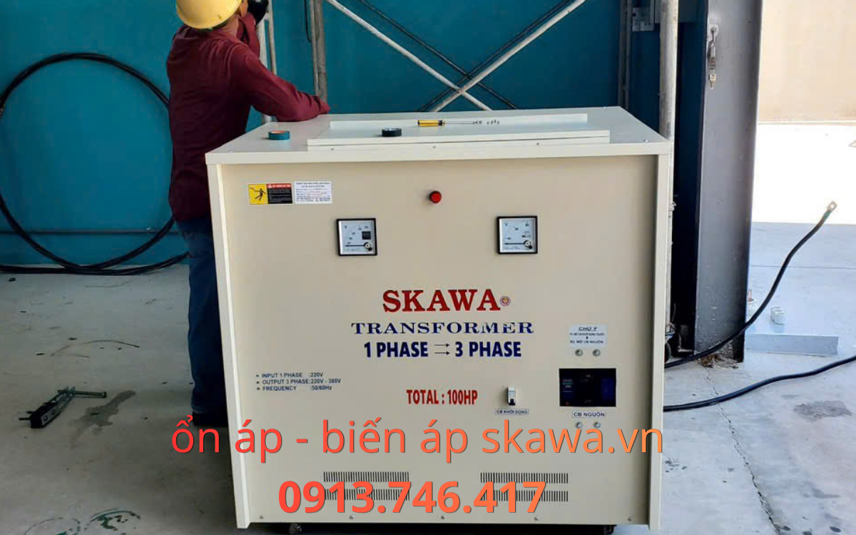 biến áp 1 pha ra 3 pha skawa