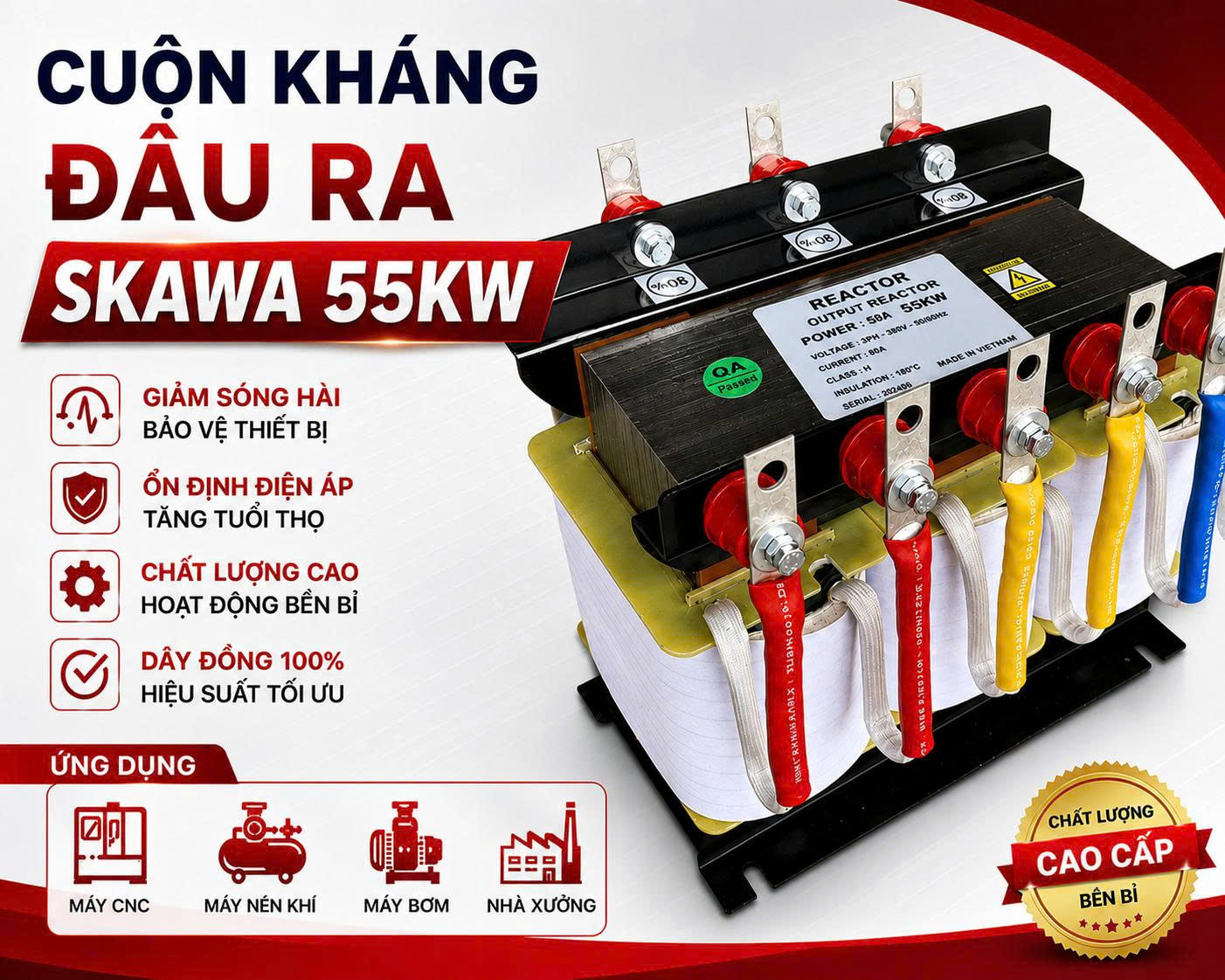 Cuộn kháng đầu ra Skawa 55kW
