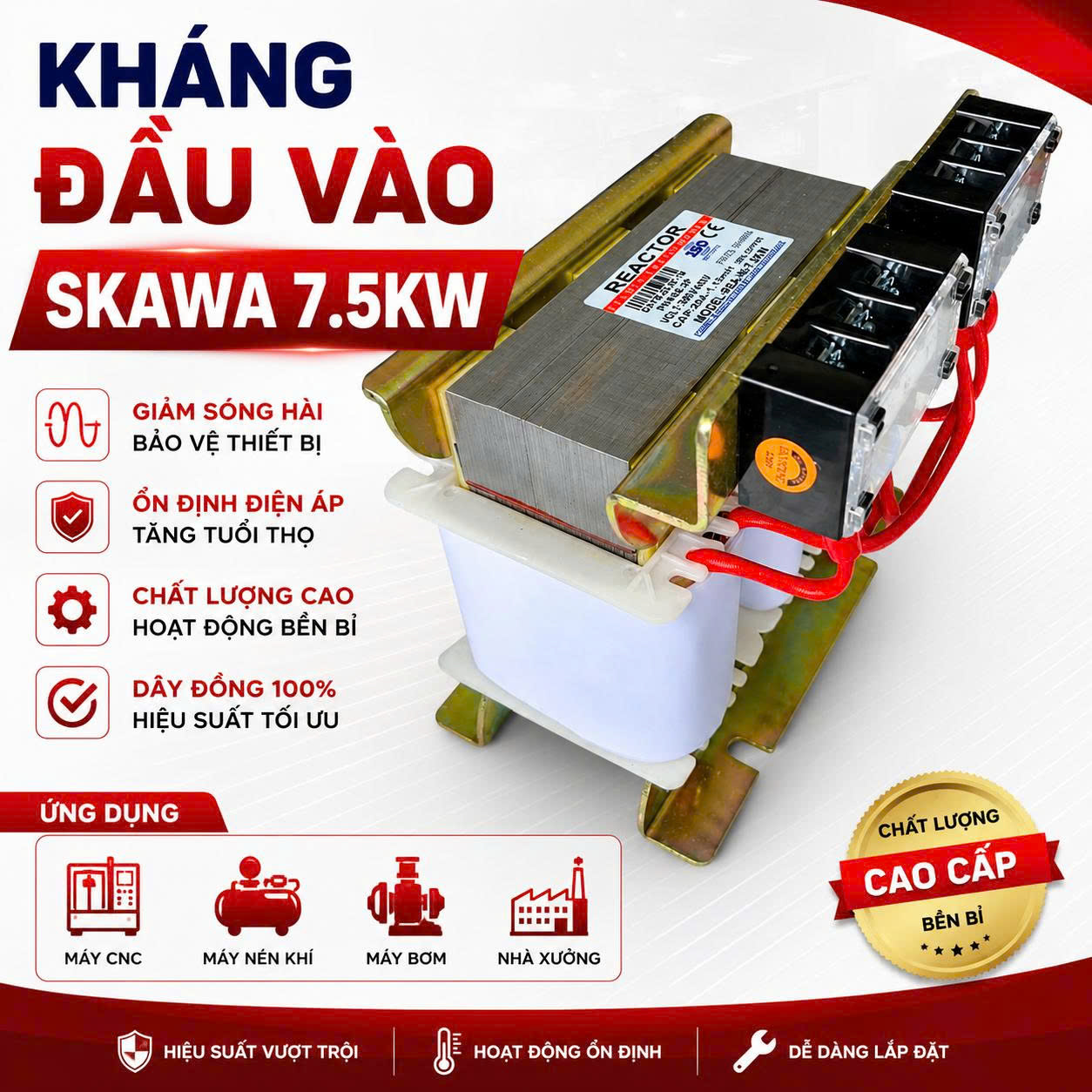 Cuộn kháng đầu vào Skawa 7.5kW