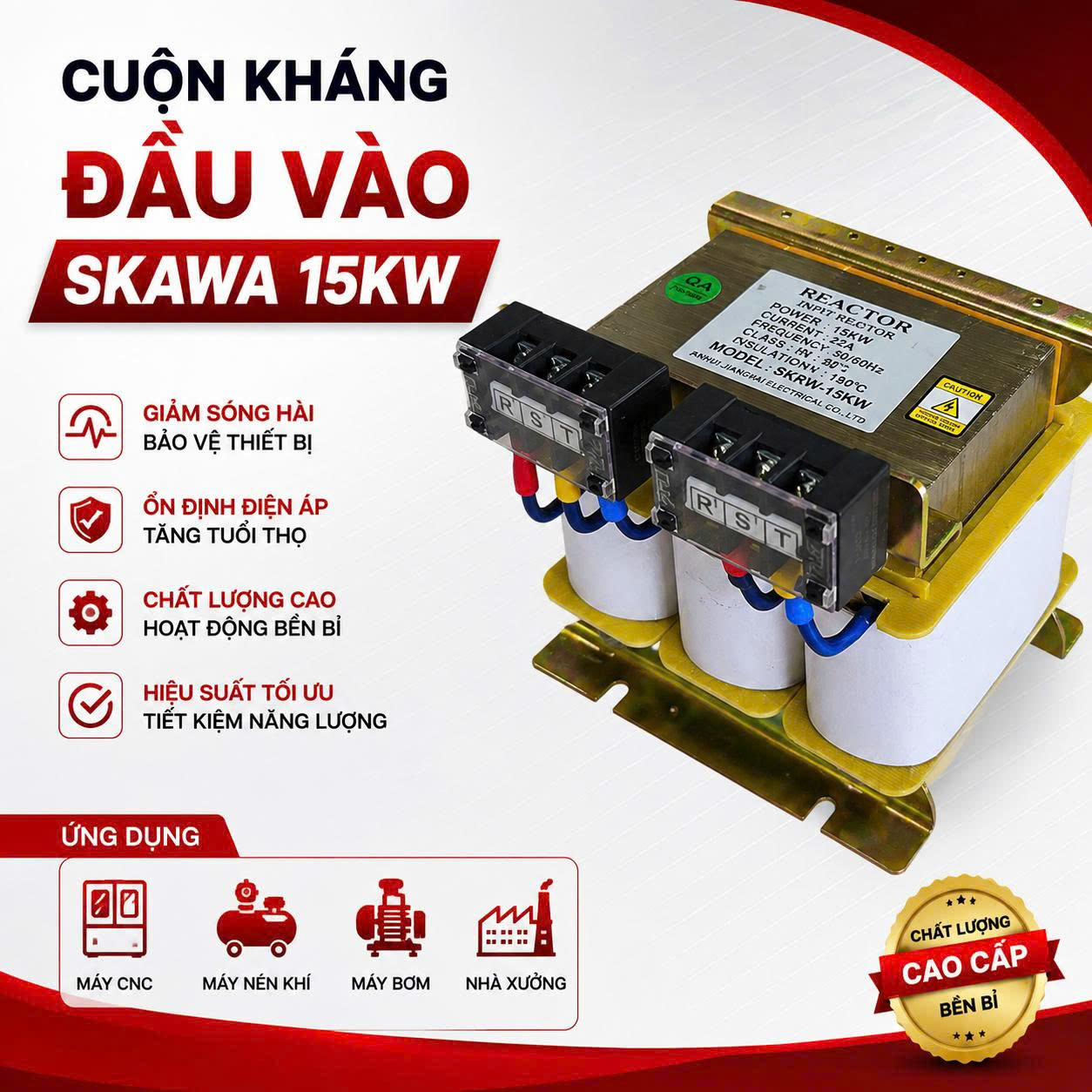 Cuộn kháng đầu vào Skawa 15kW